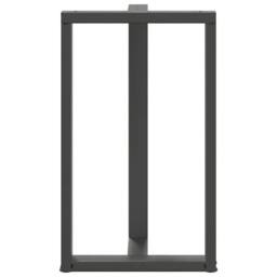 Berkfield Home Modern Bar Table Legs T-Shaped¬†2 pcs Anthracite 60x35x(100-101) in Charcoal - thumbnail 6