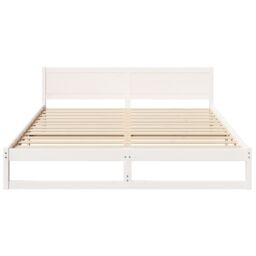 Berkfield Home Bed Frame White Wood 200 x 200 cm Durable Minimalist Bed Frame - thumbnail 6