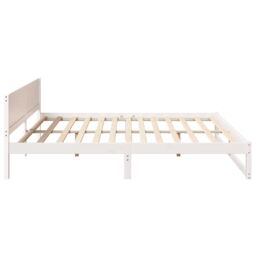 Berkfield Home Bed Frame White Wood 200 x 200 cm Durable Minimalist Bed Frame - thumbnail 7