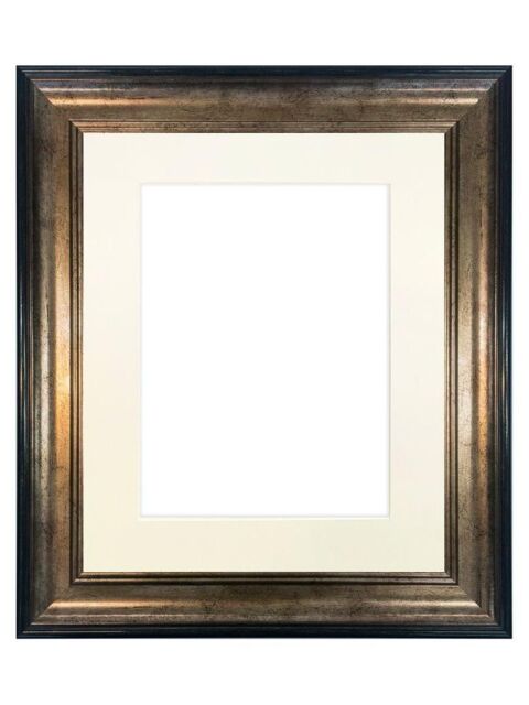 Frames & Mirrors 4U Scandi Black & Gold Frame with Ivory Mount for Image Size A3 - image 1