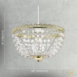 Happy Homewares Circular Crown Pendant Shade in Polished Gold with Clear Acrylic Beads - thumbnail 7