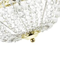 Happy Homewares Circular Crown Pendant Shade in Polished Gold with Clear Acrylic Beads - thumbnail 3