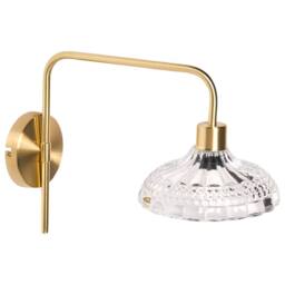 Wyld and Coco Wall Lamp Gold Iron Patterned Glass Drum Shade Modern Industrial - thumbnail 4