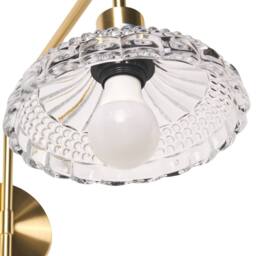 Wyld and Coco Wall Lamp Gold Iron Patterned Glass Drum Shade Modern Industrial - thumbnail 6