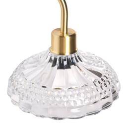 Wyld and Coco Wall Lamp Gold Iron Patterned Glass Drum Shade Modern Industrial - thumbnail 5