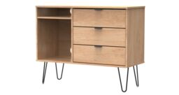 Ready Assembled 2 U Fuji 3 Drawer TV Unit (Ready Assembled) in Natural - Size: Medium - thumbnail 3