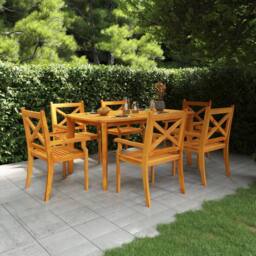 Berkfield Home Garden Table 160x90x75 cm Solid Wood Acacia in Brown - Size: 160 x 90 x 75 cm - thumbnail 1