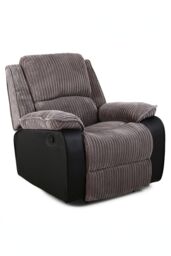 More4Homes Postana Jumbo Cord Fabric Manual Reclining Lounge Recliner Chair in Grey - thumbnail 2