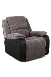 More4Homes Postana Jumbo Cord Fabric Manual Reclining Lounge Recliner Chair in Grey - thumbnail 1