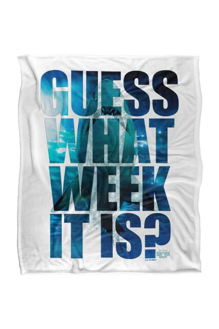 Warner Brothers Shark Week Television Series Guess What Week It is 152x127 cm Blanket in White - image 1