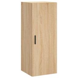 Berkfield Home Wall Mounted Cabinet Sonoma Oak 34.5x34x90 cm in Light Oak - thumbnail 1