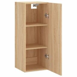 Berkfield Home Wall Mounted Cabinet Sonoma Oak 34.5x34x90 cm in Light Oak - thumbnail 6