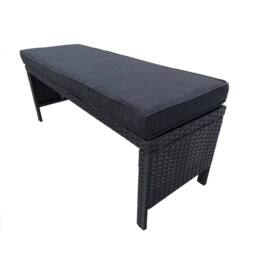 FURNITURE ONE Patio Rattan Bench Seat in Dark Brown - thumbnail 2