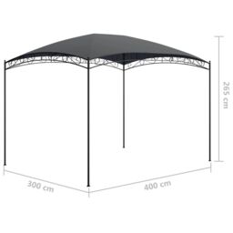 Berkfield Home Gazebo 3x4x2.65 m Anthracite 180 g/m ² in Black - thumbnail 5