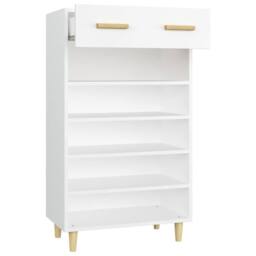 Berkfield Home Shoe Cabinet White 60x35x105 cm Engineered Wood - Size: 60 x 35 x 105 cm - thumbnail 7