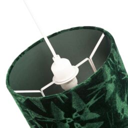 Happy Homewares Bird Decorated Soft Velvet Fabric Lamp Shade with Matching Inner Lining in Dark Green - Size: 10 inches - thumbnail 5