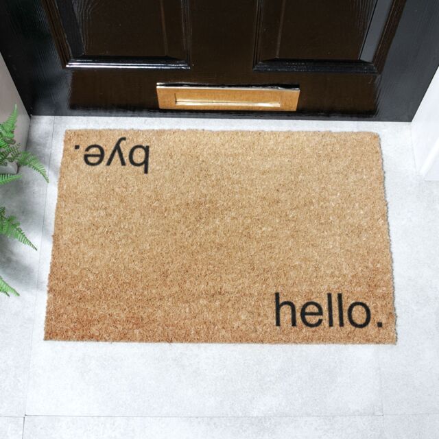 Artsy Mats Hello Bye Doormat - Regular 60x40cm in Black - Size: 40 cm x 60 cm - image 1