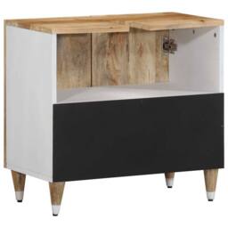 Berkfield Home Bathroom Sink Cabinet 62x33x58 cm Solid Wood Mango in Brown - Size: 62 x 33 x 58 cm - thumbnail 5