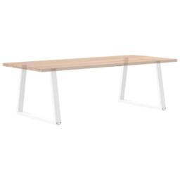 Berkfield Home Dining Table Legs V-Shape 2 pcs White 100x(72-73.3) cm Steel - thumbnail 8