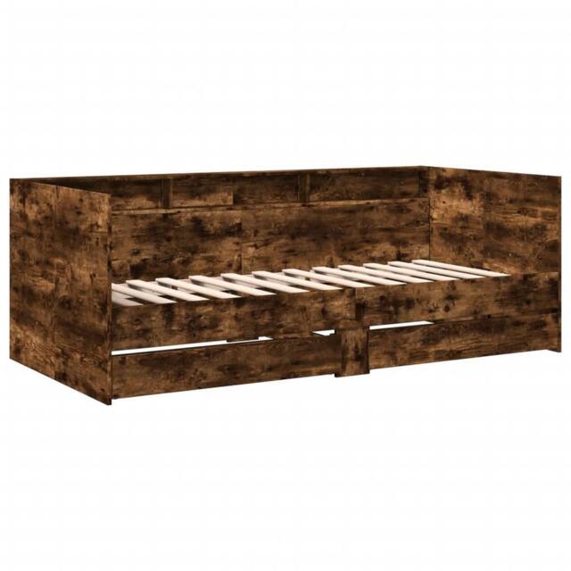 Berkfield Home Versatile Daybed with Drawers without Mattress Smoked Oak 90x190 in Brown - image 1