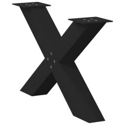 Berkfield Home Coffee Table Legs X-Shaped 2 pcs Black 70x(42-43) cm Steel - thumbnail 4