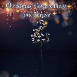 VFM e-Store Christmas Daisy Spray Decoration 91cm x 29cm Silver X 1 - Size: 91 cm x 29 cm - thumbnail 3