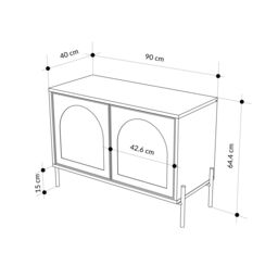 Decortie Green Glass' Modern Sideboard Cabinet Storage Console in Dark Brown - Size: 1 Pack - thumbnail 5