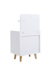 Living and Home 2 Drawer Wooden Bedside Table With Wooden Legs in White - thumbnail 5