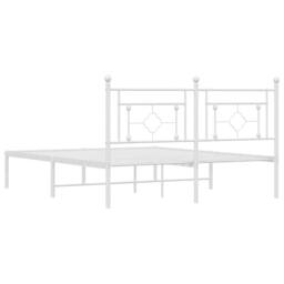 Berkfield Home Metal Bed Frame with Headboard White 160x200 cm - thumbnail 7
