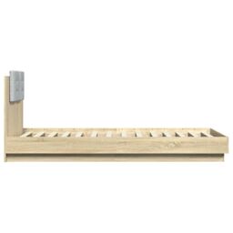 Berkfield Home Bed Frame without Mattress Sonoma Oak 100x200 cm in Brown - thumbnail 5