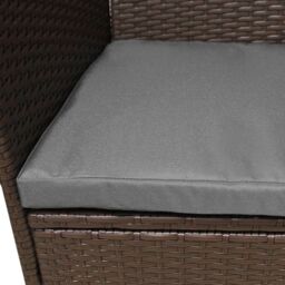 Monstershop Jardí 2-Seater Rattan Bistro Brown Set with Cushions & Rain Cover in Terracotta - thumbnail 3