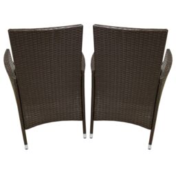 Monstershop Jardí 2-Seater Rattan Bistro Brown Set with Cushions & Rain Cover - thumbnail 6