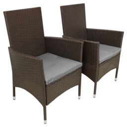Monstershop Jardí 2-Seater Rattan Bistro Brown Set with Cushions & Rain Cover - thumbnail 7