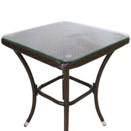 Monstershop Jardí 2-Seater Rattan Bistro Brown Set with Cushions & Rain Cover - thumbnail 9