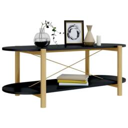 Berkfield Home Classic Coffee Table Black 110x48x40 cm Engineered Wood - Size: 110 x 48 x 40 cm - thumbnail 4