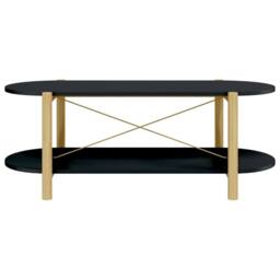 Berkfield Home Classic Coffee Table Black 110x48x40 cm Engineered Wood - Size: 110 x 48 x 40 cm - thumbnail 5