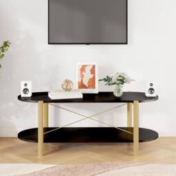 Berkfield Home Classic Coffee Table Black 110x48x40 cm Engineered Wood - Size: 110 x 48 x 40 cm - thumbnail 1