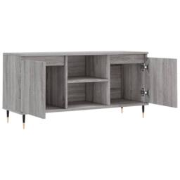 Berkfield Home TV Cabinet Grey Sonoma 104x35x50 cm Engineered Wood - Size: 104 x 35 x 50 cm - thumbnail 6