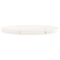 Berkfield Home Table Top Round White Ã˜50x3 cm Solid Wood Pine - Size: 50x3 cm - thumbnail 3