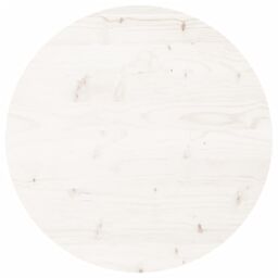 Berkfield Home Table Top Round White Ã˜50x3 cm Solid Wood Pine - Size: 50x3 cm - thumbnail 2
