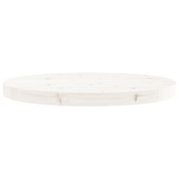 Berkfield Home Table Top Round White Ã˜50x3 cm Solid Wood Pine - Size: 50x3 cm - thumbnail 4