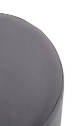 Orsina Black & Gold Round Footstool, Velvet Ottoman Footstool with Gold Base, Pouffe Footstool for Home in Grey - thumbnail 5