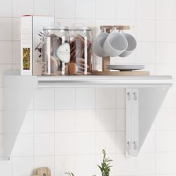 Berkfield Home Wall Shelf 50x30x31 cm Silver Stainless Steel - Size: 50 x 30 x 31 cm