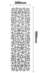 Netagon Rectangular Felt Table Runner with Openwork Star & Snowflake Design Grey - thumbnail 2