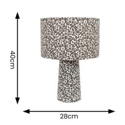 ValueLights Bertie Leopard Print Full Fabric Table Lamp in Tan - thumbnail 9