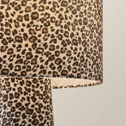ValueLights Bertie Leopard Print Full Fabric Table Lamp in Tan - thumbnail 4