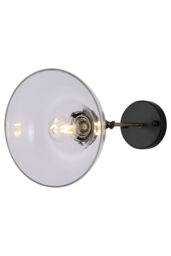 Living and Home Rustic 1-Light Armed Sconce with Clear Glass Shade in Black - thumbnail 4
