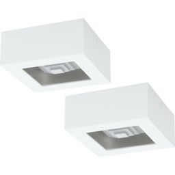 Loops 2 PACK Wall / Ceiling Light Modern White Box Lamp 140mm x 140mm 6.3W LED - thumbnail 1