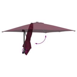 Berkfield Home Traditional Garden Parasol Bordeaux red 248, 5 x 247, 5 x 119 cm Fabric in Burgundy - thumbnail 8