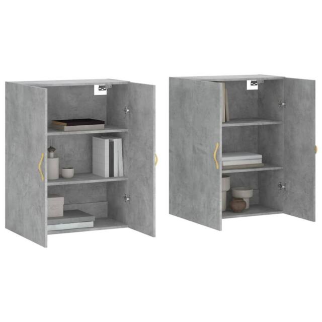 Berkfield Home Wall Mounted Cabinets 2 pcs Concrete Grey 69.5x34x90 cm - image 1